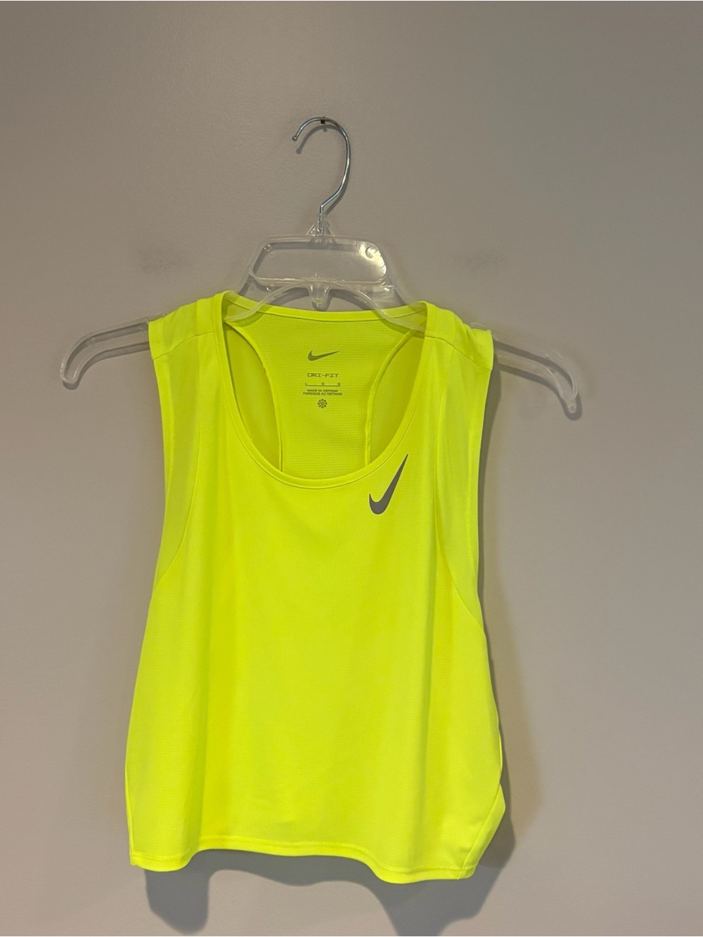 Nike Women’s Neon Yellow Volt Dri-FIT Racerback Tank Size L